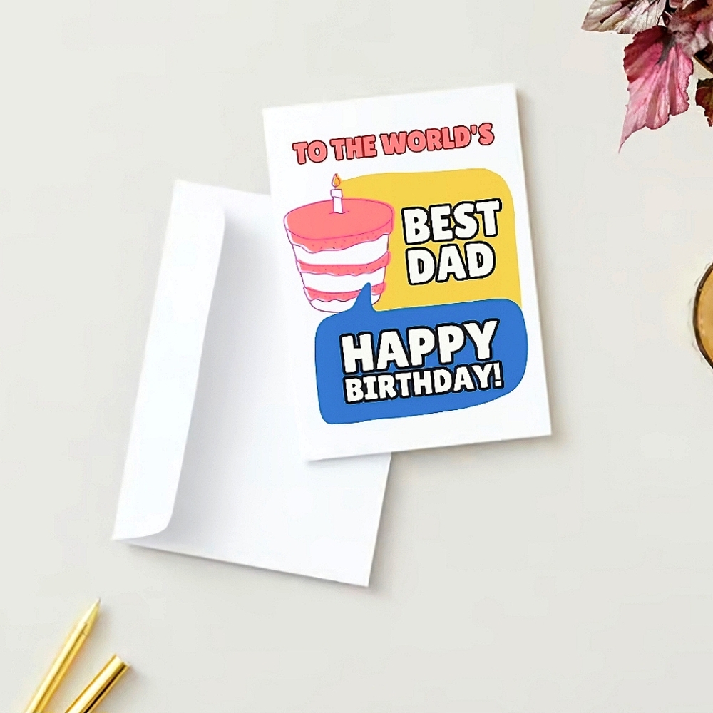Colourful Birthday Card for a Father